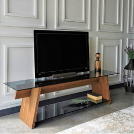 Hanah Home Soporte de TV en Nogal y Negro